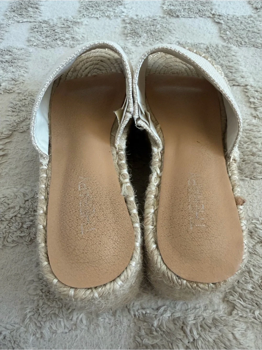Princess Polly White Espadrille Platform Wedge Slide Sandals